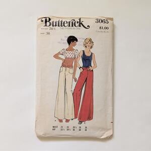 1973 Vintage Butterick 3065 Sewing Pattern - Misses' Flared Jeans - Bell Bottoms